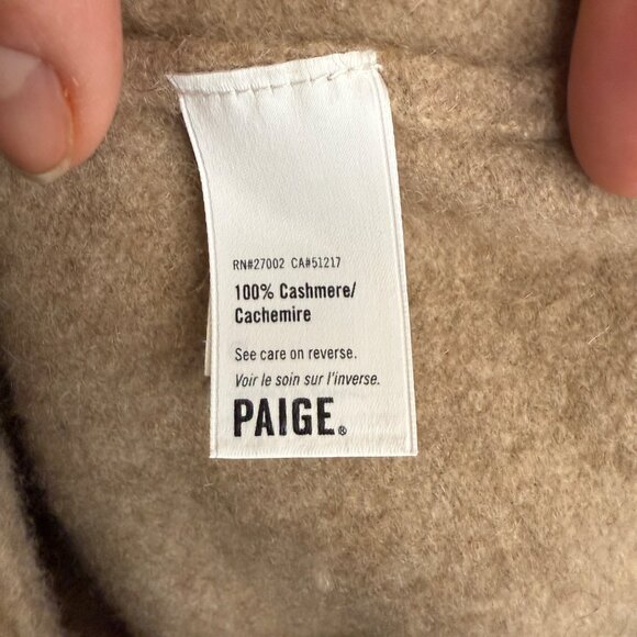 Paige Beige V-Neck 100% Cashmere Sweater XS Womens Soft Luxury Knit - Picture 4 of 4